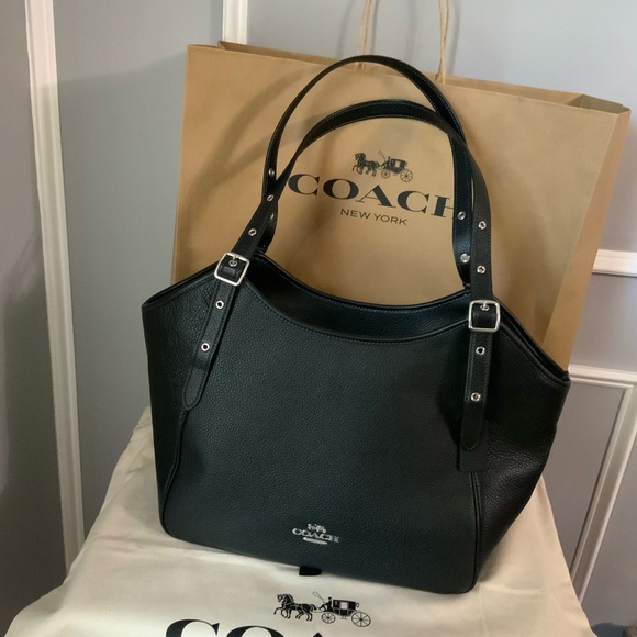 NWT COACH PEBBLE LEATHER MEADOW SHOULDER BAG - Picture 3 of 6